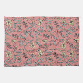 Whimsical Bloemen op Blush Keuken Handdoek (Horizontaal)