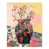 Whimsical Bloemen Papier Collage Gemengde Poster (Voorkant)