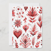 Whimsical Bloemen Rood Elegant Bold Vakantie Trouw Kaart (Achterkant)