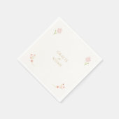 Whimsical Bloemen Roze & Ivoor Bloemen Huwelijk Servet (Hoek)