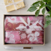 Whimsical Bloemen Roze Rode Bloemen Decoupage Tissuepapier (Geschenk)