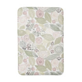 Whimsical bloemen, salie, roos, taupe badmat (Voorkant Verticaal)