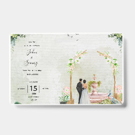 Whimsical Bloemen Tuin Trouw Uitnodiging – Elega Badge