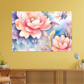 Whimsical Bloemen Vlinder Natuur Liefhebbers Canvas Afdruk (Insitu (Woonkamer))