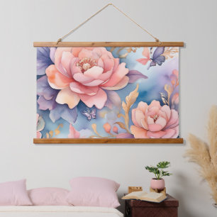 Whimsical Bloemen Vlinder Natuur Liefhebbers Hangend Wandkleed