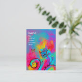 WHIMSICAL BLOEMEN & VLINDERS blauw roze geel Visitekaartje (Staand voorkant)