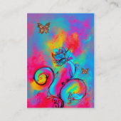 WHIMSICAL BLOEMEN & VLINDERS blauw roze geel Visitekaartje (Achterkant)