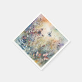 Whimsical Bloemen Waterverf Lente Vlinders Servet (Hoek)