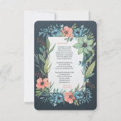 Whimsical Bloemen Zalm Blauw Groen Bruiloft Bedankkaart (Voorkant)