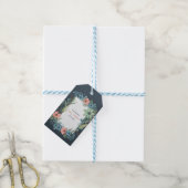 Whimsical Bloemen Zalm Blauw Groen Bruiloft Cadeaulabel (Met Touw)