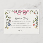 Whimsical Bloemenboeken voor Baby Invite Insert Informatiekaartje (Voorkant)