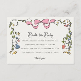 Whimsical Bloemenboeken voor Baby Invite Insert Informatiekaartje