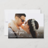 Whimsical Bloemenbruiloft foto dank u kaart (Voorkant)