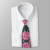 Whimsical Bloemendecor Roze Roos Art Nouveau Botan Stropdas (Gebonden)