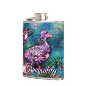 Whimsical Bloemendeken Paars Turquoise Persoonlijk Heupfles (Links)