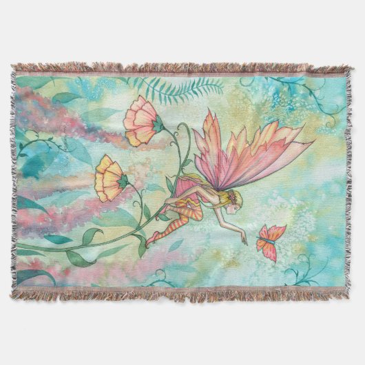 Whimsical Bloemenfee Fantasie Kunst Deken (Voorkant)