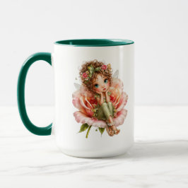 Whimsical Bloemenfee Meisje Cottagecore Kunst Mok