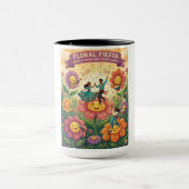 Whimsical "Bloemenfeest" Poster - Zingende Bloem Mok (Midden)