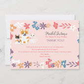 Whimsical bloemenhuisdier oppas hond walker busine bedankkaart (Voorkant)