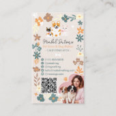 Whimsical bloemenschattig boho huisdier oppas hond visitekaartje (Voorkant)