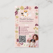 Whimsical bloemenschattig classy huisdier oppas ho visitekaartje (Voorkant)