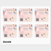 Whimsical bloemenschattig pastel huisdier oppas ho vierkante sticker (Vel)