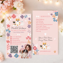 Whimsical bloemenschattig pastel huisdier oppas ho