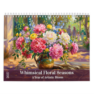 Whimsical Bloemenseizoenen - Een Jaar van Kunstzin Kalender