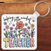 Whimsical Bloementuin Leraar Sleutelhanger (Achterkant)