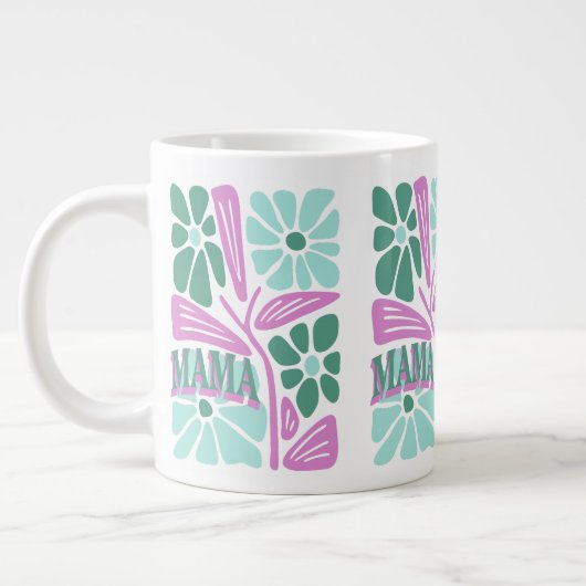 Whimsical Bloemige Moeder  Grote Koffiekop (Links)