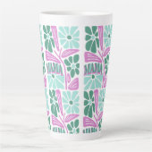 Whimsical Bloemige Moeder  Latte Mok (Voorkant)