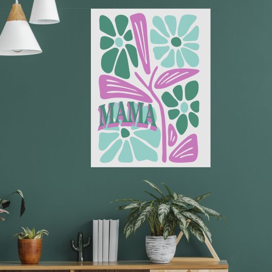 Whimsical Bloemige Moeder  Poster (Woonkamer 1)
