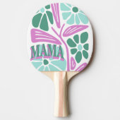 Whimsical Bloemige Moeder Tafeltennisbatje (Voorkant)