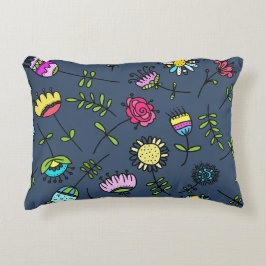 Whimsical Bloemmotief Kunstontwerp Accent Kussen