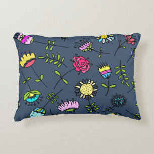 Whimsical Bloemmotief Kunstontwerp Accent Kussen