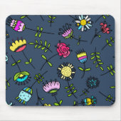 Whimsical Bloemmotief Kunstontwerp Muismat (Voorkant)