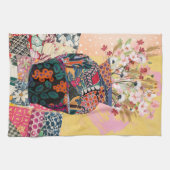 Whimsical Bloempapier Collage gemengd Theedoek (Horizontaal)