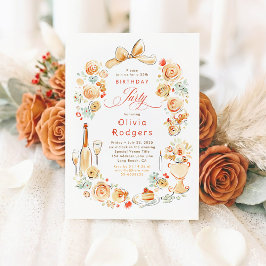 Whimsical Bloemrijke Handgetekende Coquette Herfst Kaart