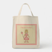 Whimsical Blonde Princess in roze monogrammen Tote Bag (Achterkant)