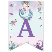 Whimsical Blondine Zeemeermin Verjaardag Onder het Vlaggetjes (Derde vlag)