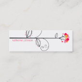 Whimsical Bloom Tree Fuchsia Roze Stippen kleurrij Mini Visitekaartje (Voorkant)