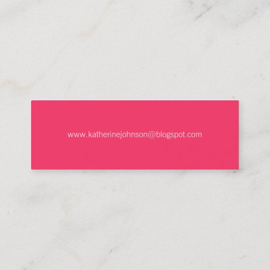 Whimsical Bloom Tree Fuchsia Roze Stippen kleurrij Mini Visitekaartje (Achterkant)