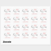 Whimsical Bloom Tree Grey Stippen Chique retour ad Vierkante Sticker (Vel)