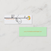 Whimsical Bloom Tree Yellow Citrus Stippen Kleurri Mini Visitekaartje (Voorkant / Achterkant)