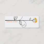Whimsical Bloom Tree Yellow Citrus Stippen Kleurri Mini Visitekaartje (Voorkant)