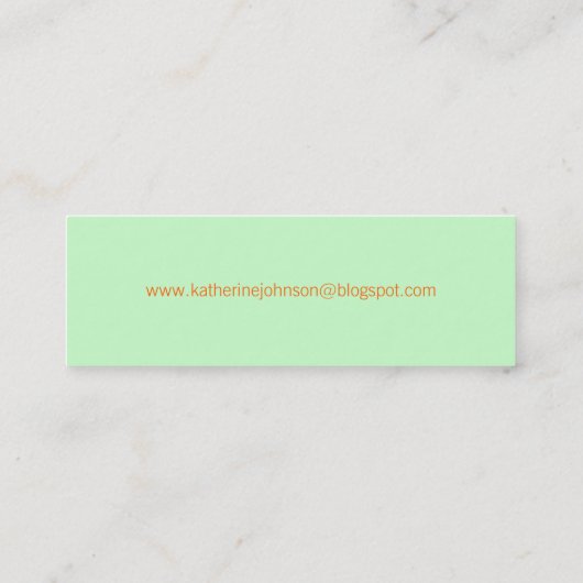 Whimsical Bloom Tree Yellow Citrus Stippen Kleurri Mini Visitekaartje (Achterkant)