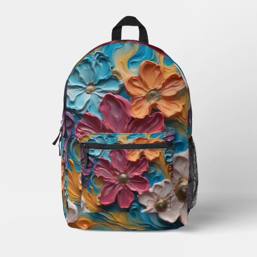 Whimsical Blooms Abstracte Rugzak (Voorkant)