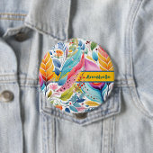 "Whimsical Blooms Bloemensymfonie" Ronde Button 4,0 Cm (In situ)