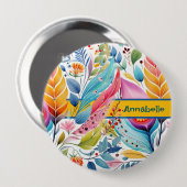 "Whimsical Blooms Bloemensymfonie" Ronde Button 4,0 Cm (Voorkant /achterkant)