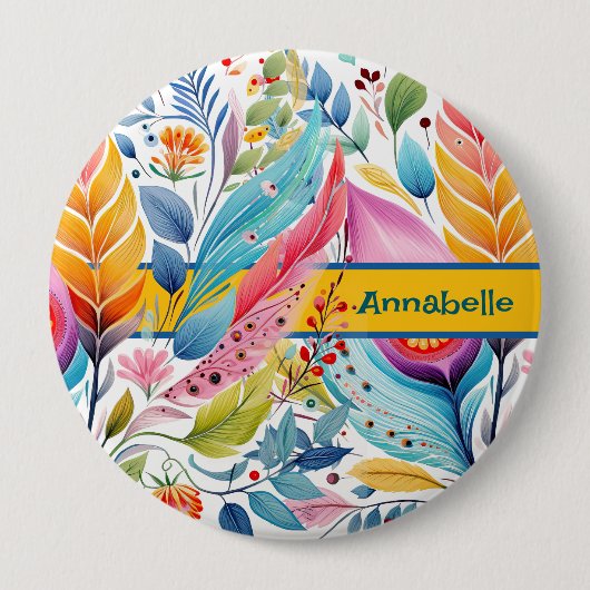 "Whimsical Blooms Bloemensymfonie" Ronde Button 4,0 Cm (Voorkant)